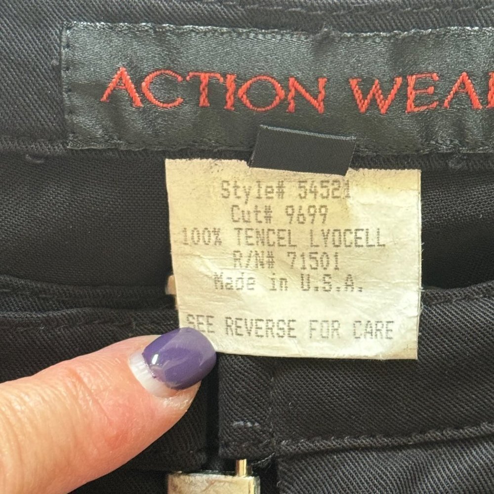 Action Wear NWT Black Tencel Lyocell Flat Front Straight LegTrouser Slacks Sz 10 - Picture 9 of 13